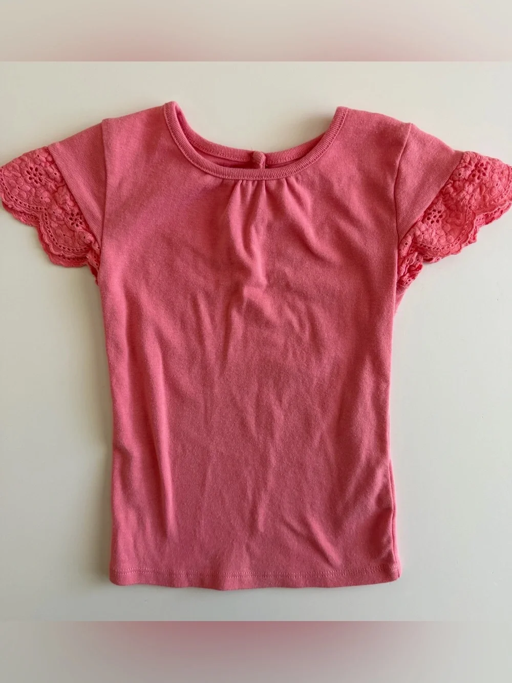 OshKosh B'gosh Girls 3T Pink Embroidered Tee with Light Blue Peach Shortall Set